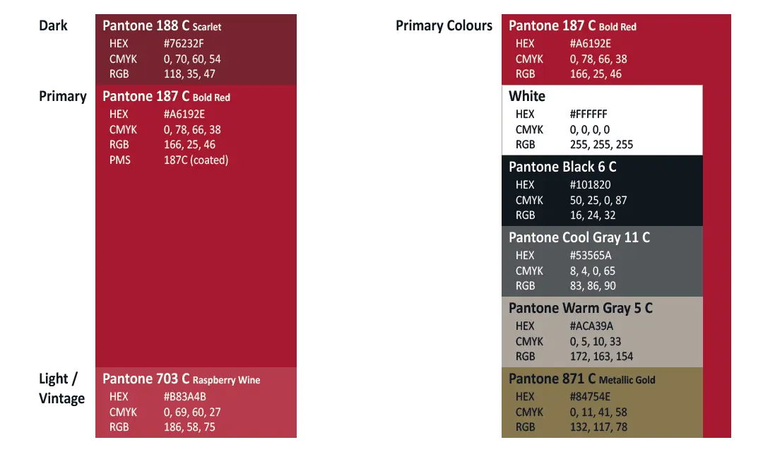 Finch Motor Company Print-Media Colour Palette