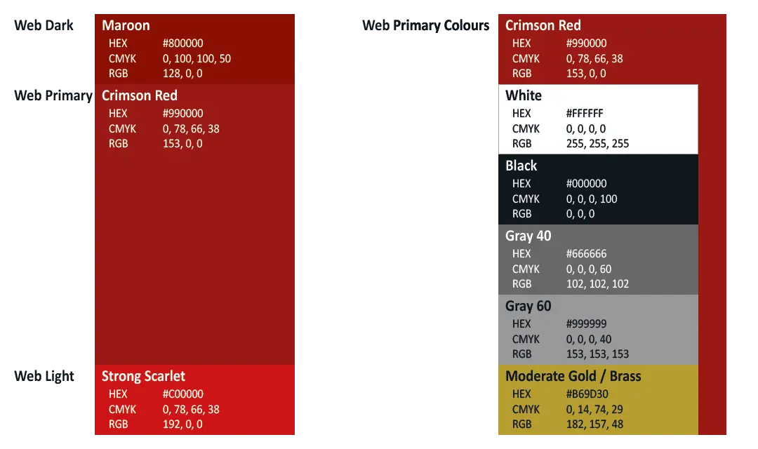 Finch Motor Company Web & Digital Colour Palette