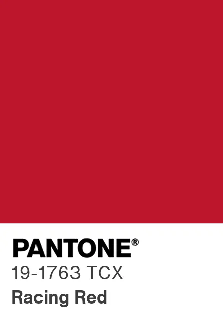 Pantone 19-1763 TPX Racing Red colour chip