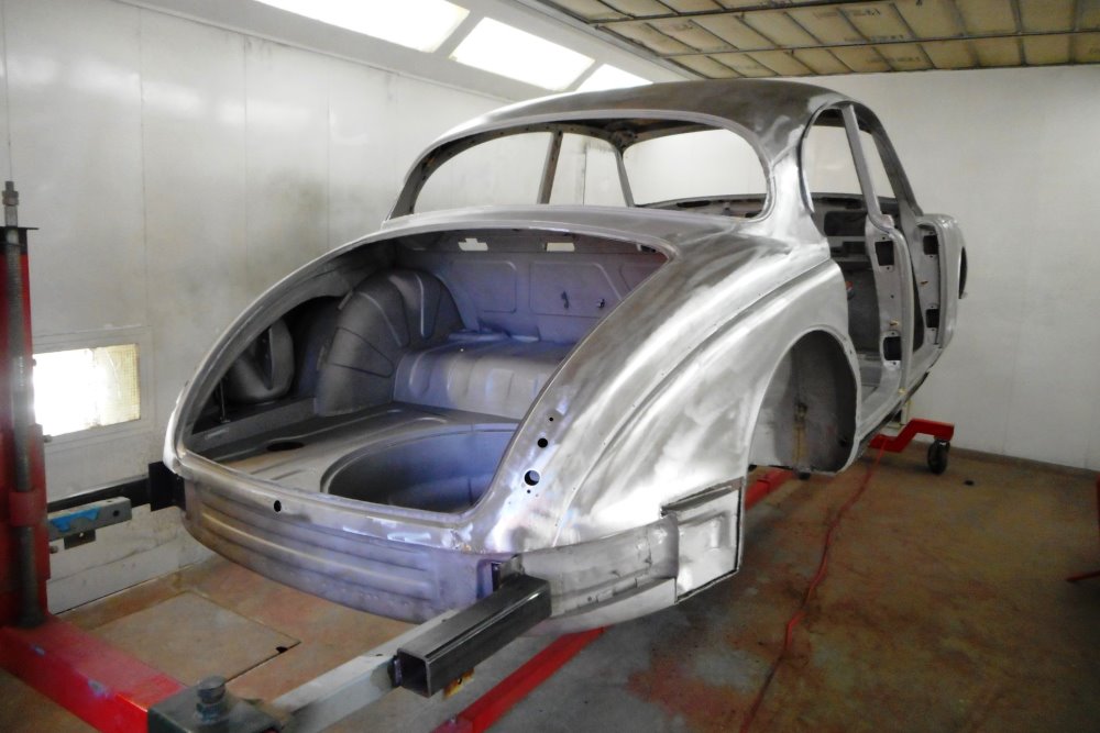 Jaguar Mk2 after Paint Stripping at Finch Restorations